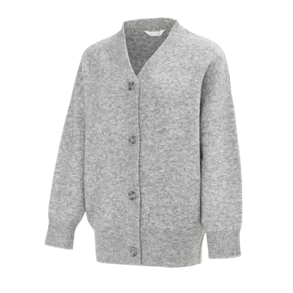 Miso Dam/Dam Texturerad Stickad Kofta 10 UK Grå Grey 10 UK