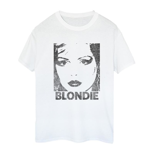 Blondie Dam/Kvinnor Text Face Bomull Boyfriend T-Shirt XXL Vit White XXL