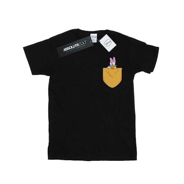 Disney herr Daisy Duck T-shirt med ficka i konstläder 4XL svart Black 4XL