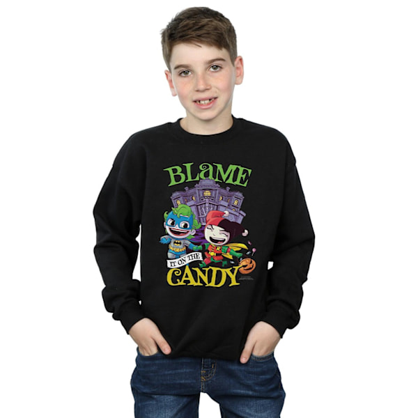 DC Comics Boys Super Friends Blame It On The Candy Sweatshirt 1 Black 12-13 Years