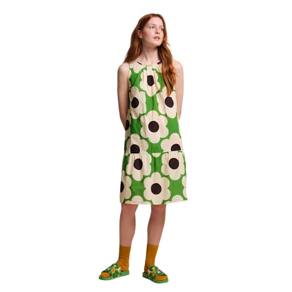 Regatta Dam/Kvinna Orla Kiely Sixties Daisy Ärmlös Sommarklänning Green 8 UK