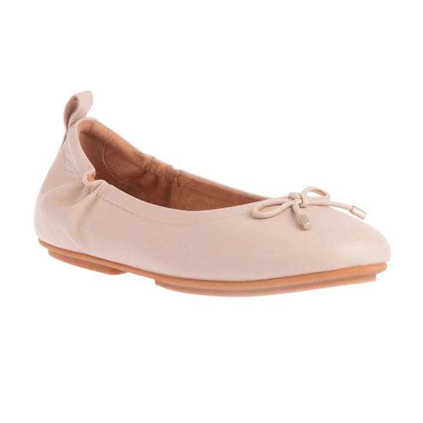 FitFlop Dam/Damer Allegro Bow Ballerina Flats i Läder 5 UK Stone 5 UK