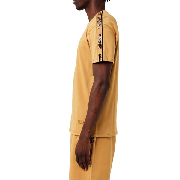 Moschino Herr Tejp Bokstäver Logotyp Vanlig T-shirt M Brun Brown M