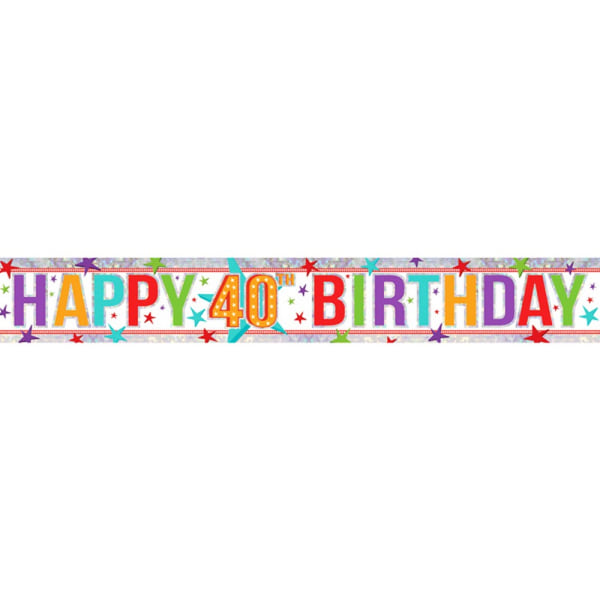 Amscan Holographic Folie Banner Grattis på 3:e födelsedagen Flerfärgad Multicoloured Happy 3rd Birthday