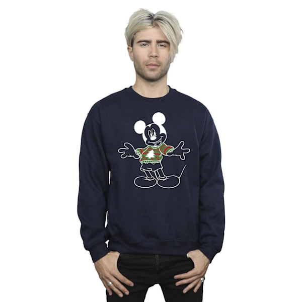 Disney Herr Mickey Mouse Jultröja Sweatshirt M Marinblå Navy Blue M