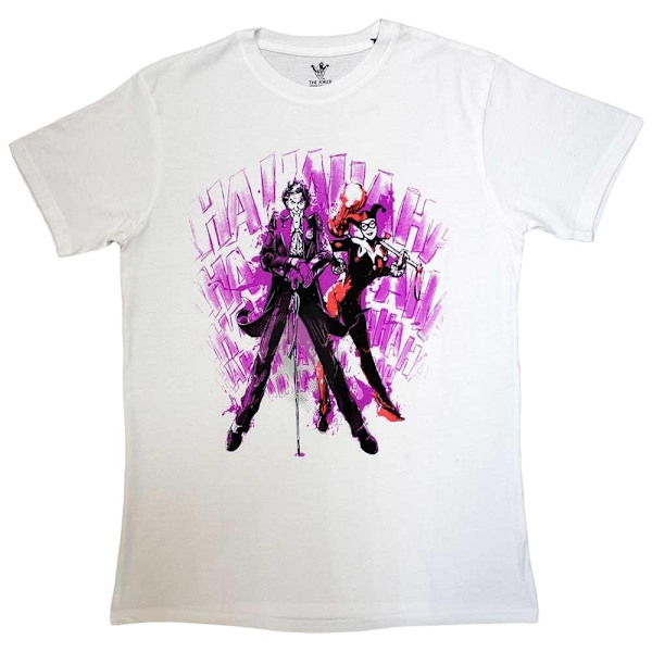 The Joker Unisex Adult HaHa Harley Quinn T-Shirt L Vit White L