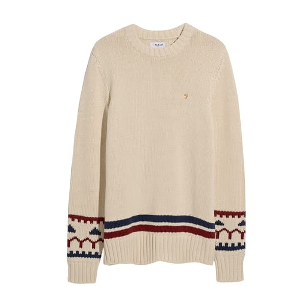 Farah Herr Alverstone Logotyp Normal Sweatshirt L Cream Cream L