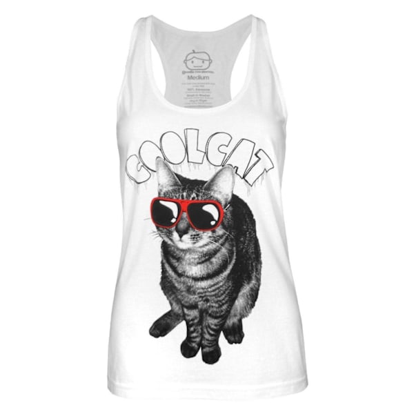 Goodie Two Sleeves Dam/Damer Cool Cat Tank Top L Vit White L