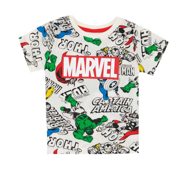 Marvel Boys Superhero Short Pyjama Set 2-3 år Vit/Flerfärgad White/Multicoloured 2-3 Years