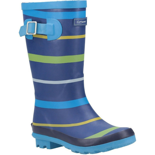 Cotswold Boys Stripe Wellington Boot 5 UK Blå/Grön/Gul Blue/Green/Yellow 5 UK