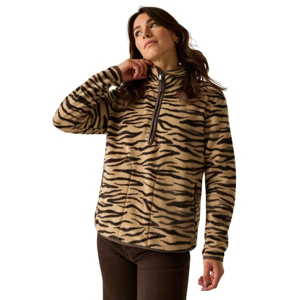 Regatta Dam/Dam Frankie Zebra Print Half Zip Fleecetopp 2 Barleycorn 24 UK