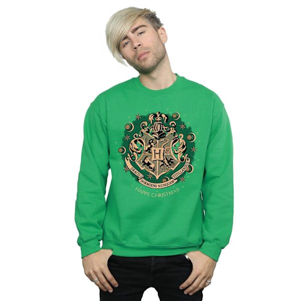 Harry Potter Julkrans Sweatshirt för Herr L Irländsk Grön Irish Green L