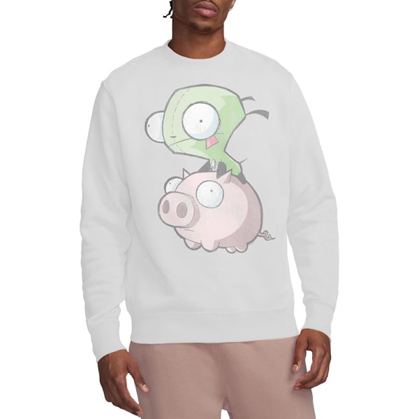 Invader Zim Unisex Vuxen Gir & Gris Sweatshirt S Vit White S