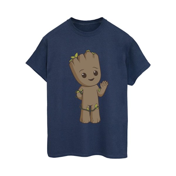 Marvel Dam/Damer Jag Är Groot Söta Groot Bomull Pojkvän T-S Navy Blue 3XL