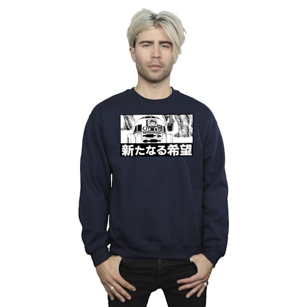 Star Wars Herr R2D2 Japansk Sweatshirt XL Marinblå Navy Blue XL