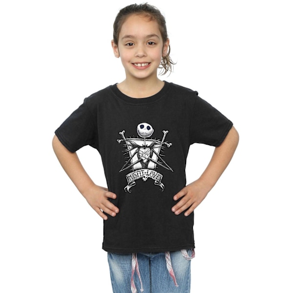 Disney Girls Nightmare Before Christmas Misfit Love Bomull T-shirt Black 9-11 Years