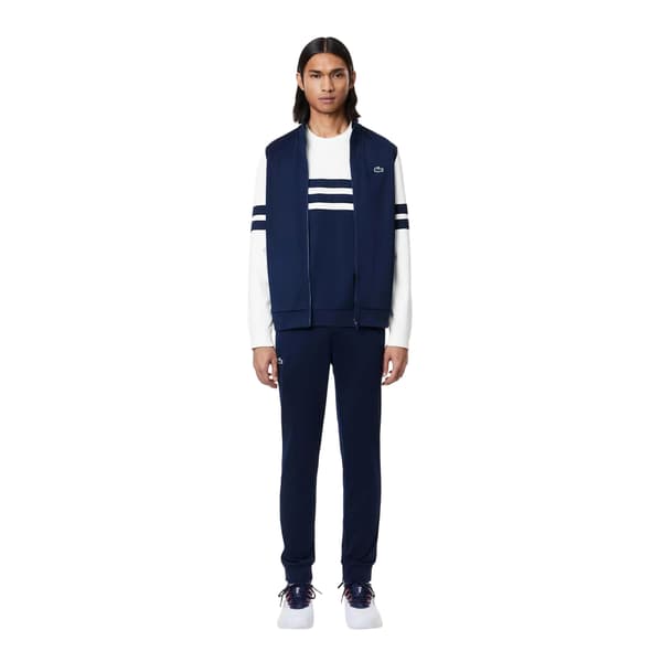 Lacoste Herr Interlock Stretch Tennis Sweatshirt XL Vit/Marinblå White/Navy XL