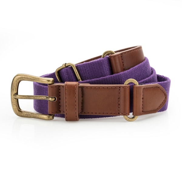 Asquith & Fox Herr Faux Läder Och Canvas Bälte En Storlek Lila Purple One Size