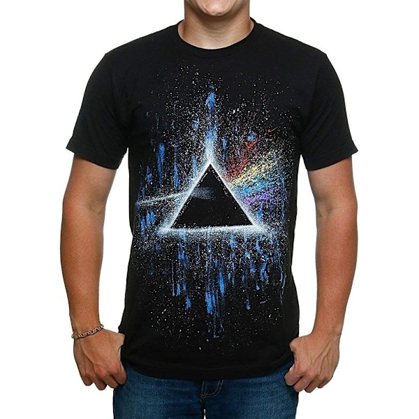 Pink Floyd Unisex Vuxen Dark Side Of The Moon Färgstänk T-Shirt Black M