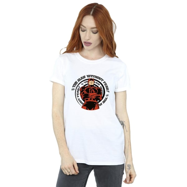 Marvel Womens/Ladies Comics Daredevil Spiral Cotton Boyfriend T White L