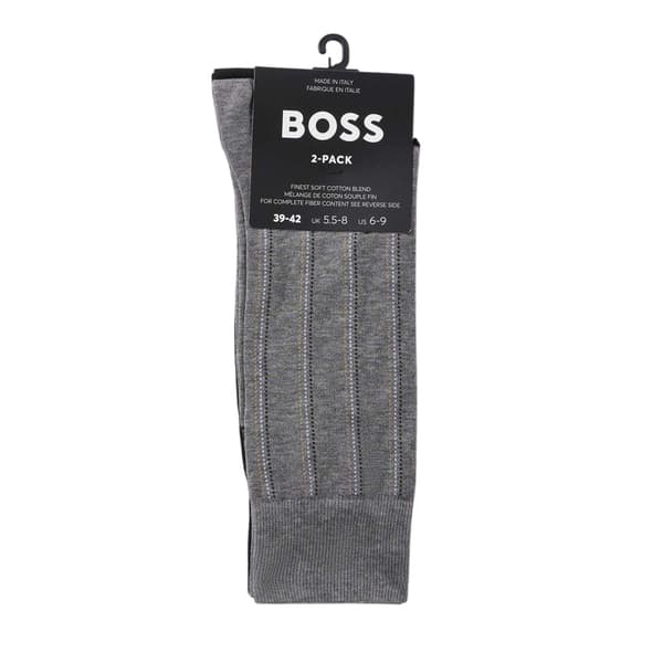 Boss Herr Pinstripe Crew Strumpor (2-pack) 5 UK-8.5 UK Medium G Medium Grey 5 UK-8.5 UK