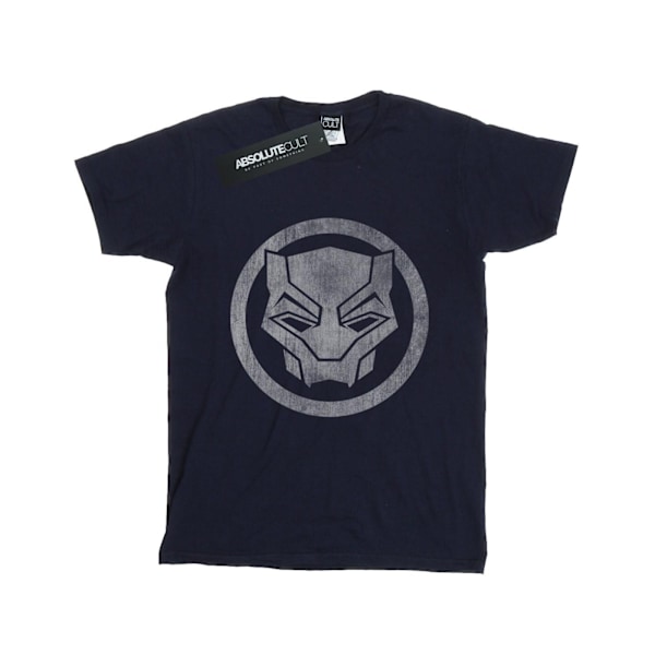 Marvel Dam/Damer Svart Panter Distressed Icon Bomull Boyfriend T-Shirt L Marinblå Navy Blue L