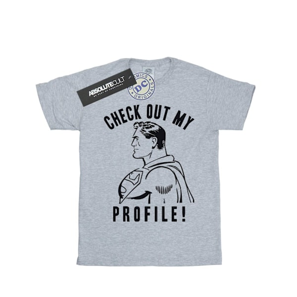 DC Comics Boys Superman Check Out My Profile T-Shirt 12-13 År Sports Grey 12-13 Years