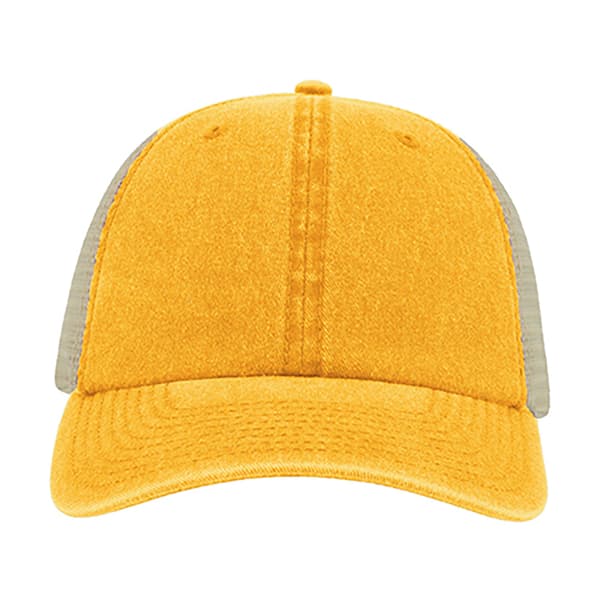 Atlantis Unisex Case Pigment Dyed 6 Panel Trucker Cap One Size Mustard One Size