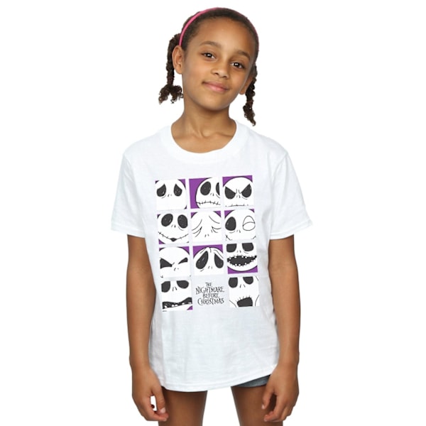 Disney Girls Nightmare Before Christmas Många Ansikten Av Jack Squa White 9-11 Years