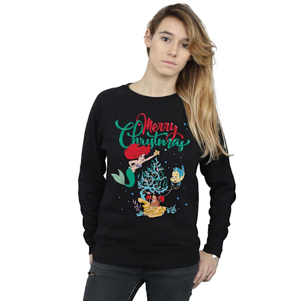 Disney Dam/Damer Prinsessan Ariel God Jul Sweatshirt Black XL