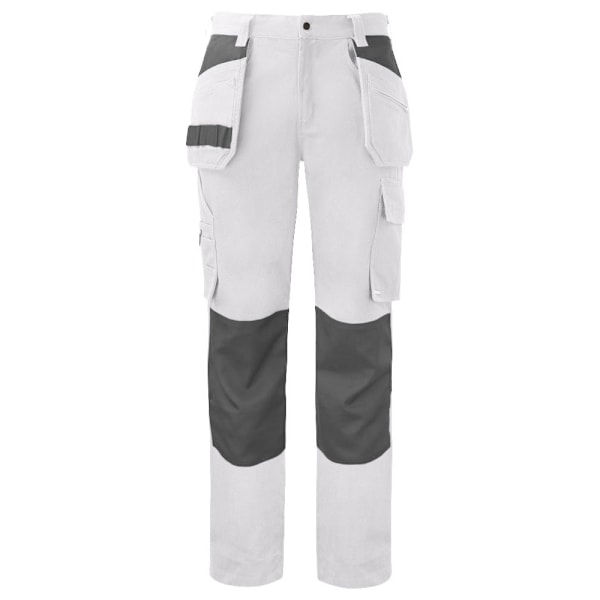 Projob Herr 5530 Kontrastpanel Cargo Byxor 42R Vit/Svart White/Black 42R