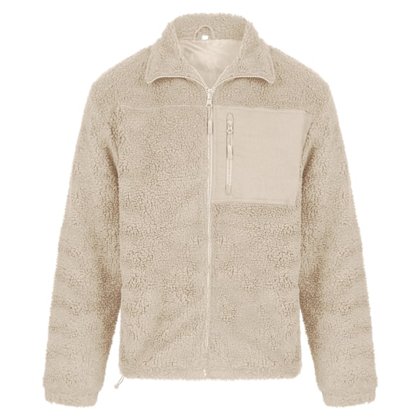 Front Row Unisex Vuxen Sherpa Återvunnen Fleecejacka XS Natur Natural XS