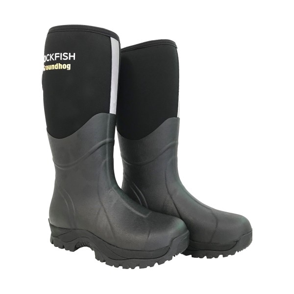 Rockfish Mens Neoprenfodrad Groundhog Wellington Boots 13 UK B Black 13 UK