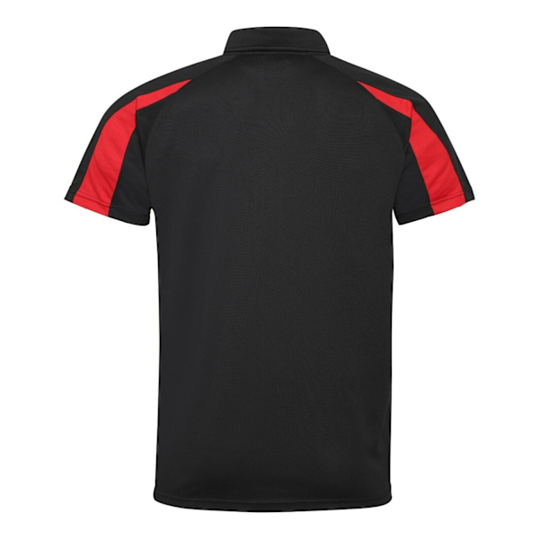 AWDis Cool Mens Contrast Polo Shirt M Jet Black/Fire Red Jet Black/Fire Red M