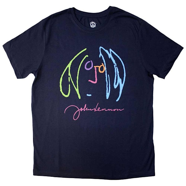 John Lennon Unisex Vuxen Självporträtt T-shirt M Marinblå Navy Blue M