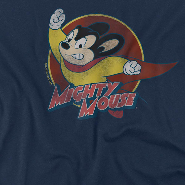 Mighty Mouse Herr Circle T-Shirt 4XL Marinblå Navy 4XL