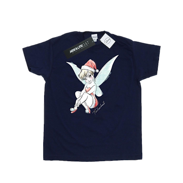 Disney Mens Tinkerbell Julfe T-Shirt XL Marinblå Navy Blue XL