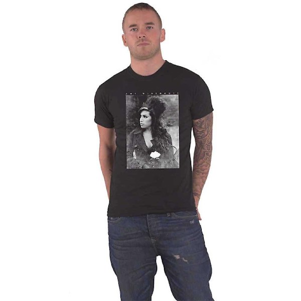 Amy Winehouse Unisex Vuxen Blomporträtt Bomull T-shirt M Svart Black M