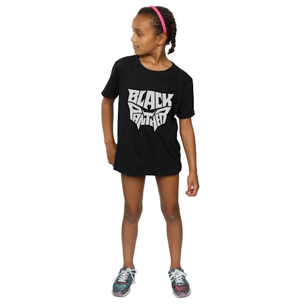 Marvel Girls Black Panther Worded Emblem Bomull T-shirt 12-13 år Black 12-13 Years