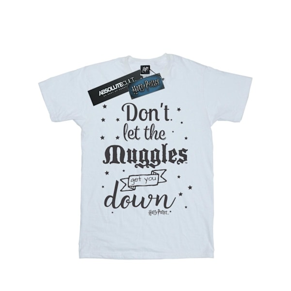 Harry Potter Dam/Kvinnor Låt Inte Muggarna Bomull Pojkvän White M