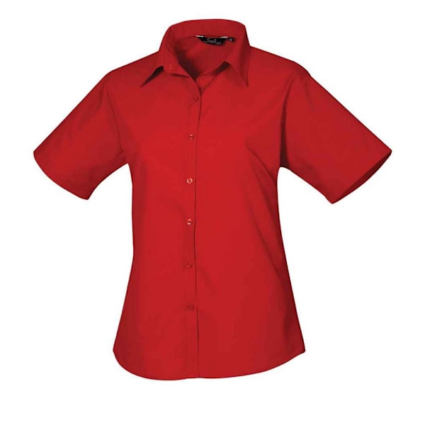 Premier Dam/Dam Poplin Kortärmad Blus 10 UK Röd Red 10 UK