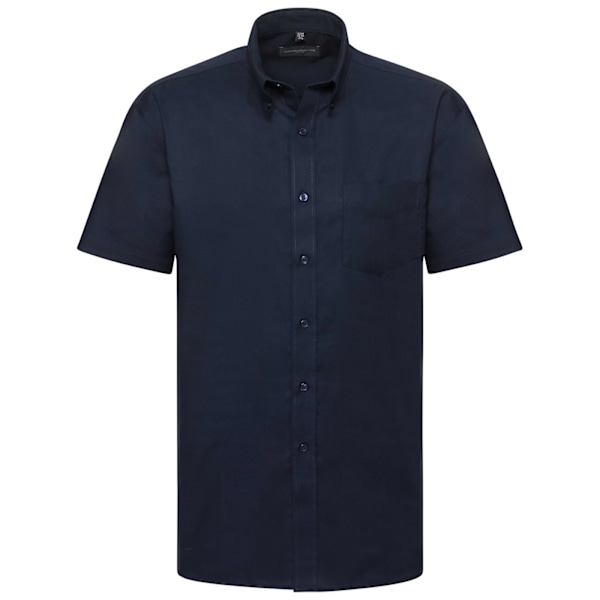 Russell Collection Herr Oxford Lätt-Skötsel Kortärmad Skjorta 18 Bright Navy 18in