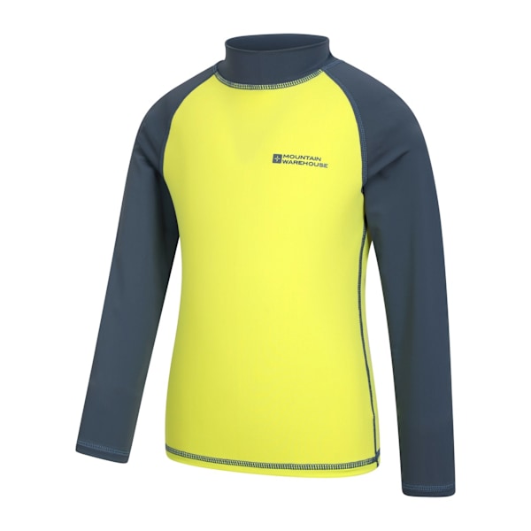 Mountain Warehouse Barnkläder/Barn Långärmad Rashguard 9-10 År Ljusgrå/Gul Light Grey/Yellow 9-10 Years