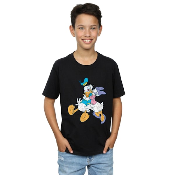 Disney Boys Donald And Daisy Duck Kiss T-Shirt 9-11 År Svart Black 9-11 Years