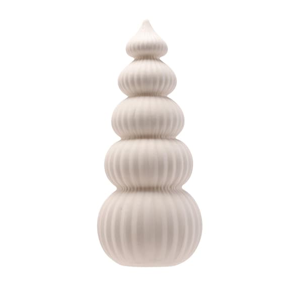 Keramisk 27cm LED-upplyst Julgran One Size Vit White One Size