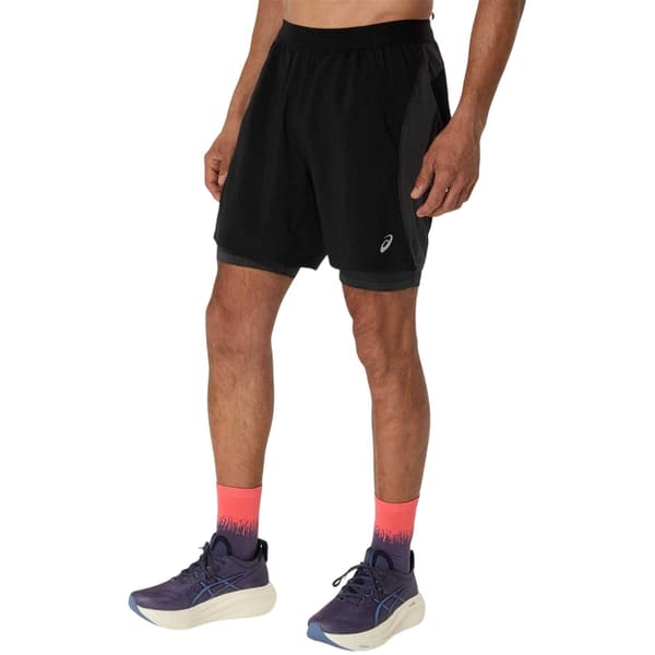 Asics Herr 2 i 1 Löparshorts L Svart/Grå Black/Grey L