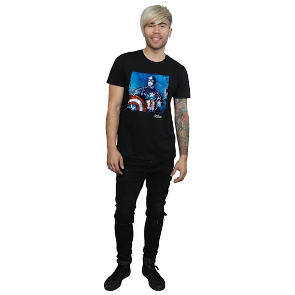 Captain America Art Cotton T-shirt XL Svart Black XL