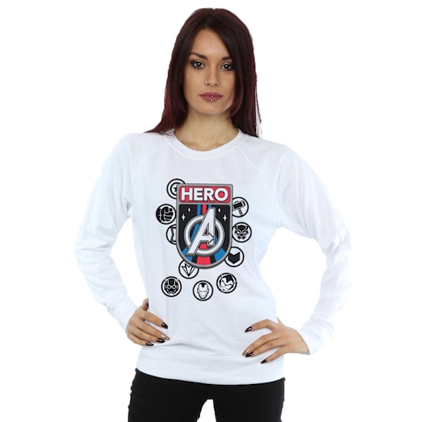 Marvel Dam/Kvinnor Hjälte Badge Sweatshirt S Vit White S