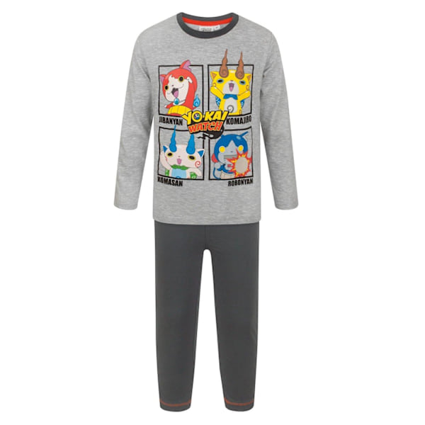 Yo-Kai Watch Pyjamas för Barn med Karaktärsmönster, Lång, 4 År Grey 4 Years