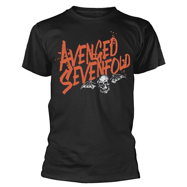 Avenged Sevenfold Unisex Vuxen Splattered Bomulls T-shirt XL Svart Black/Orange XL